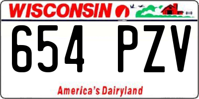 WI license plate 654PZV