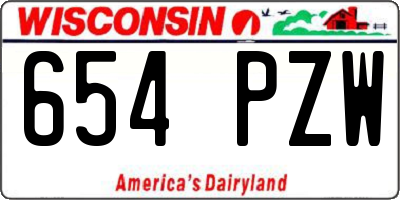 WI license plate 654PZW