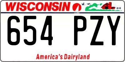 WI license plate 654PZY