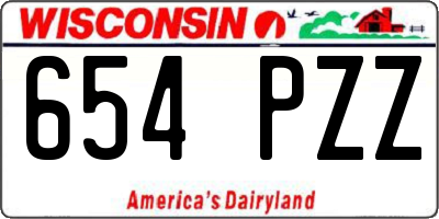 WI license plate 654PZZ
