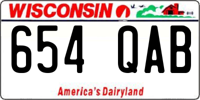 WI license plate 654QAB