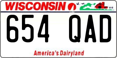 WI license plate 654QAD