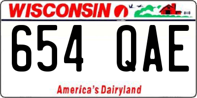 WI license plate 654QAE