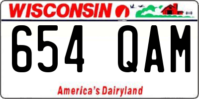 WI license plate 654QAM