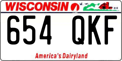 WI license plate 654QKF