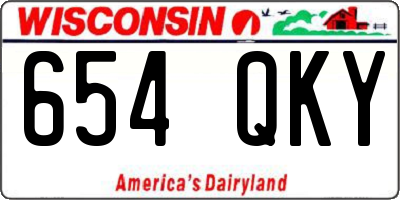 WI license plate 654QKY