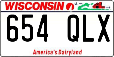WI license plate 654QLX