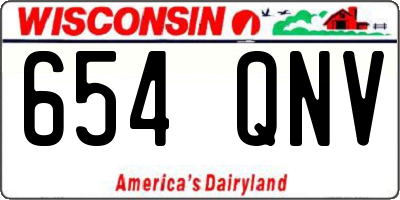 WI license plate 654QNV