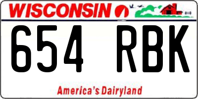 WI license plate 654RBK