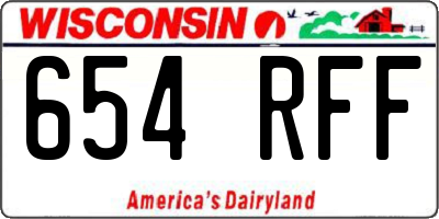 WI license plate 654RFF