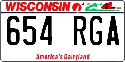 WI license plate 654RGA