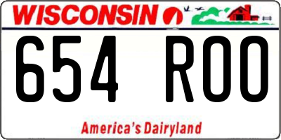 WI license plate 654ROO