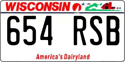 WI license plate 654RSB