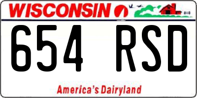 WI license plate 654RSD