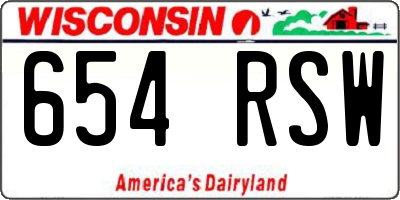 WI license plate 654RSW