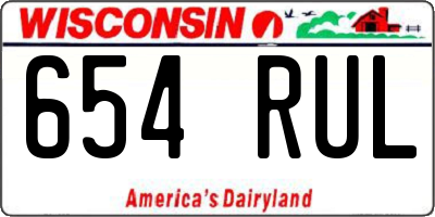 WI license plate 654RUL