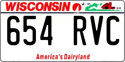 WI license plate 654RVC