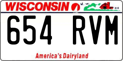 WI license plate 654RVM