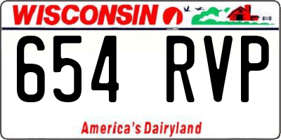 WI license plate 654RVP