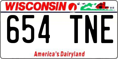 WI license plate 654TNE