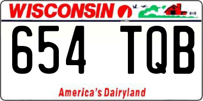 WI license plate 654TQB