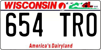 WI license plate 654TRO