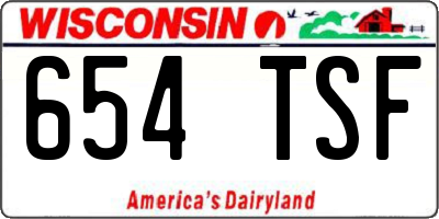 WI license plate 654TSF