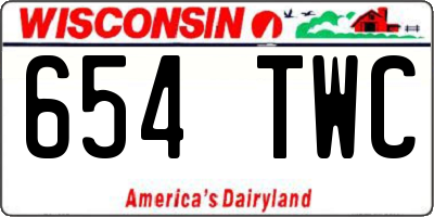 WI license plate 654TWC
