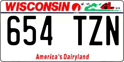 WI license plate 654TZN