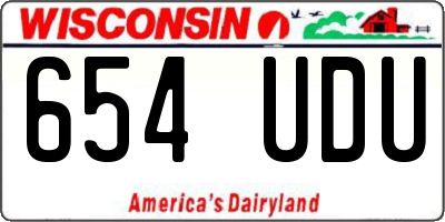 WI license plate 654UDU