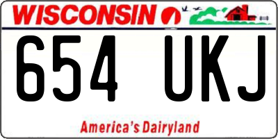 WI license plate 654UKJ