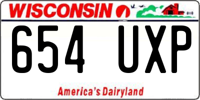 WI license plate 654UXP