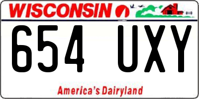 WI license plate 654UXY