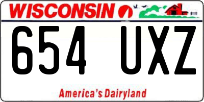 WI license plate 654UXZ