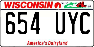 WI license plate 654UYC