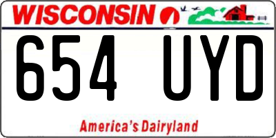 WI license plate 654UYD