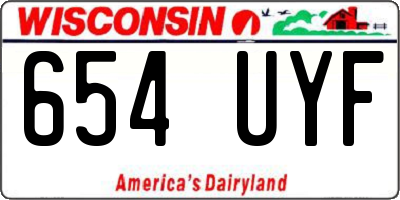 WI license plate 654UYF
