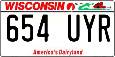 WI license plate 654UYR