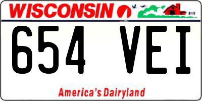 WI license plate 654VEI