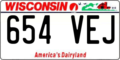 WI license plate 654VEJ
