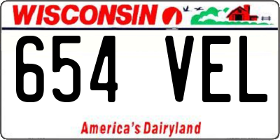 WI license plate 654VEL