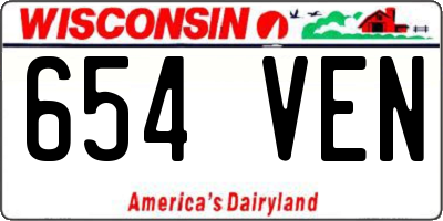 WI license plate 654VEN