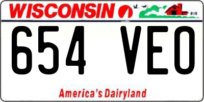 WI license plate 654VEO