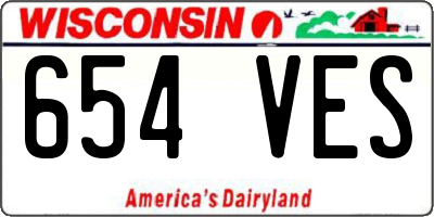 WI license plate 654VES