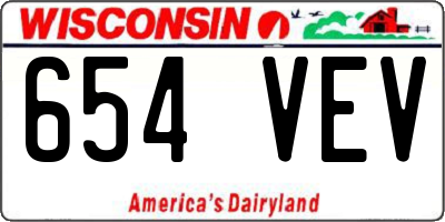 WI license plate 654VEV