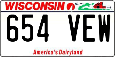 WI license plate 654VEW
