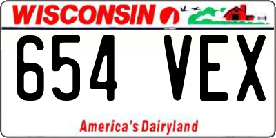 WI license plate 654VEX