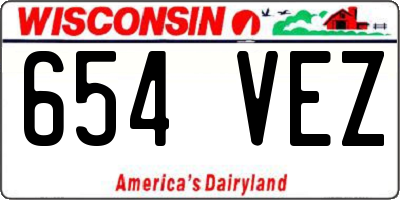 WI license plate 654VEZ