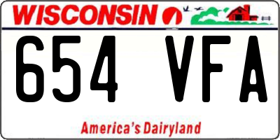 WI license plate 654VFA
