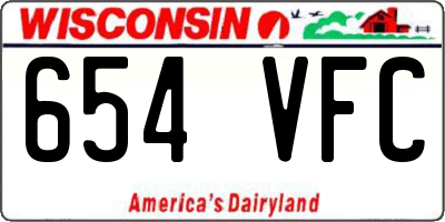 WI license plate 654VFC